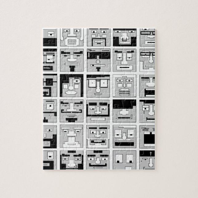 Charakterentwurf des Pixel-8bit Puzzle (Vertikal)