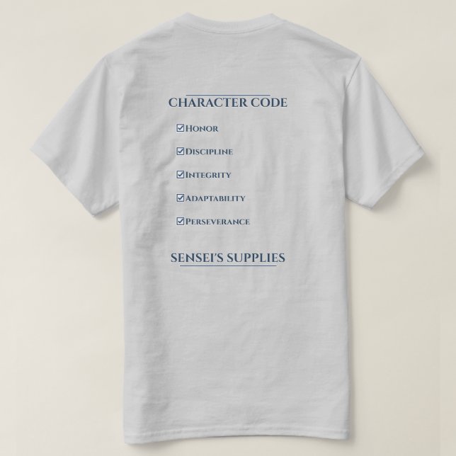 Charakterkodex T-Shirt (Design Rückseite)