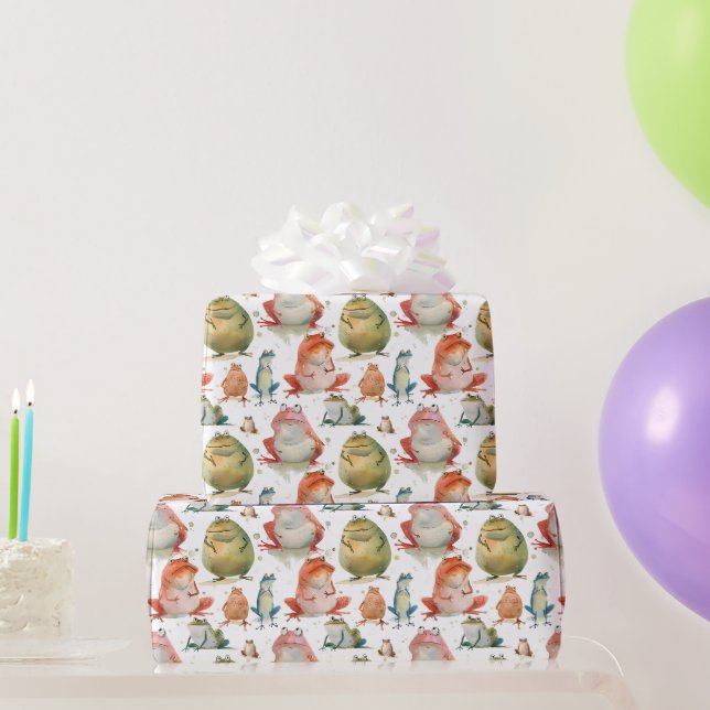 Charakterspass-Frösche Geschenkpapier (Partygeschenke)