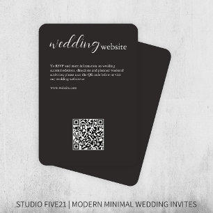 Charcoal Black ・ Elegante Moderne Hochzeit Begleitkarte