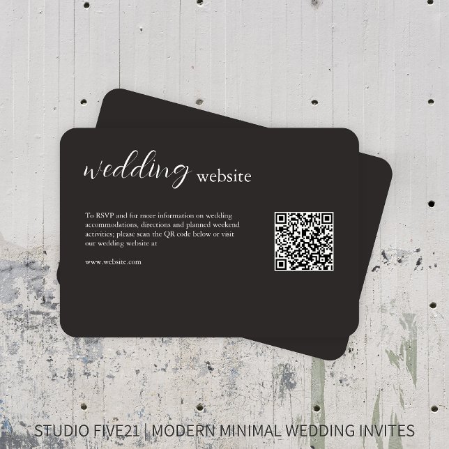 Charcoal Black ・ Elegante Moderne Hochzeit Begleitkarte (Von Creator hochgeladen)