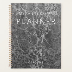 Charcoal Black Modern Marble Planer