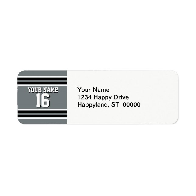 Charcoal Black Whit Team Jersey Name (Vorne)