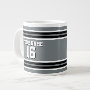 Charcoal Black Whit Team Jersey Name Jumbo-Tasse