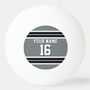 Charcoal Black Whit Team Jersey Name Tischtennisball