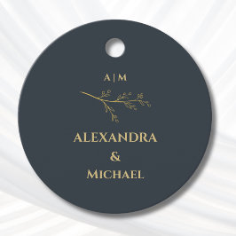 Charcoal Botanical Christian Wedding Thank You Geschenkanhänger