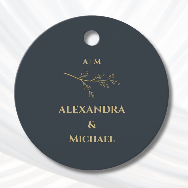 Charcoal Botanical Christian Wedding Thank You Geschenkanhänger (Von Creator hochgeladen)