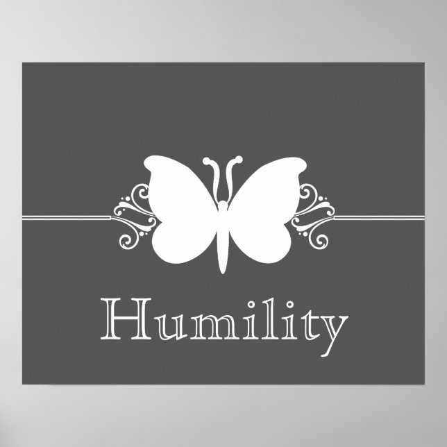 Charcoal Butterfly Wirbel Virtue Poster (Vorne)