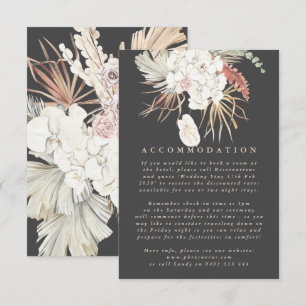 Charcoal Cream Pampas Grass Floral Jungle Wedding Begleitkarte