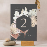 Charcoal Cream Pampas Grass Floral Jungle Wedding Tischnummer<br><div class="desc">Charcoal Cream Pampas Grass Floral Jungle Wedding Tischnummer #pampasgrass #junglewedding #jungleinvitation #coralwedding #weddingmenu #desdading #lasvegaswedding #terracottawedding #peachwedding #pampasweddingmenu #pampas #terracotta #coral #peach #naturalwedding #driding Gras #driedpampas #wabisabiwedding #naturewedding</div>