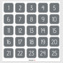 Charcoal Customizable Square Number Stickers Aufkleber