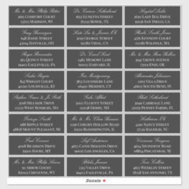 Charcoal Elegant Script 24 Wedding Guest Address Aufkleber
