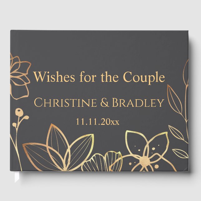 Charcoal & Gold Gästebuch (Vorderseite)