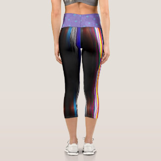 CHARCOAL GRAPHITE ASH RAOKE BLACK CAPRI LEGGINGS