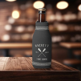 Charcoal Grau Rustic Oars Personalisiertes Lake Ho Flaschenkühler