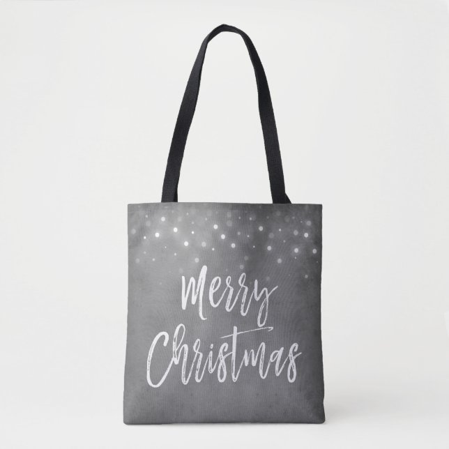 Charcoal Graue oder Silver Christmas Script Holida (Vorderseite)