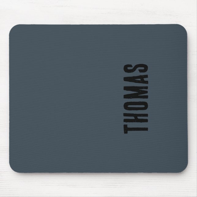 Charcoal Graue Personalisierte Minimalistische Bez Mousepad (Vorne)