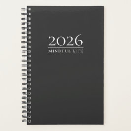 Charcoal Gray 2026 Planner | Custom Initials Planer