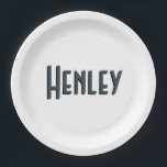 Charcoal Gray 3D Minimalistisch Modern Name Pappteller<br><div class="desc">Charcoal Grau 3D Minimalistisch Modern Style Name Stemless</div>