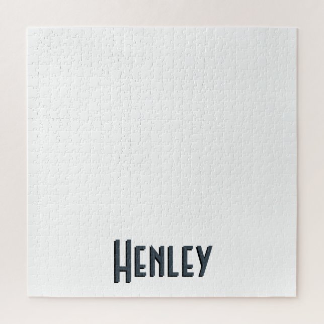 Charcoal Gray 3D Minimalistisch Modern Name Puzzle (Vertikal)