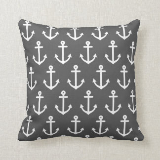 Charcoal Gray Anchor Kissen