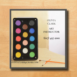 Charcoal Gray Artist/Tutor/Lehrer Art Quadratische Visitenkarte