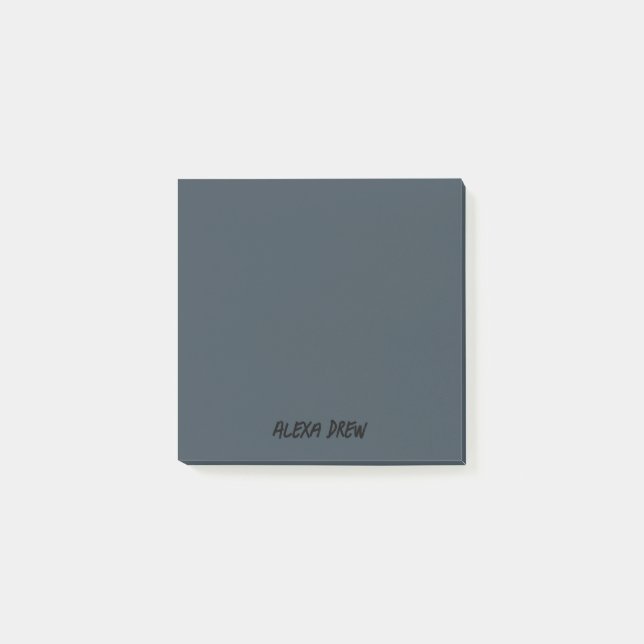 Charcoal Gray Beruflich Minimalistisch Black Scrip Post-it Klebezettel (Vorderseite)