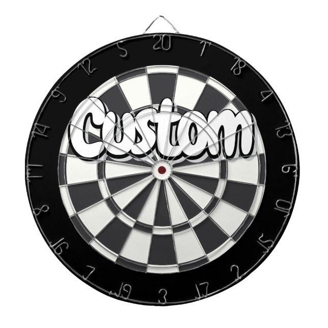 Charcoal Gray, Black, And White Your Text Dartscheibe (vorne)