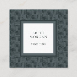 Charcoal Gray Black Lines Square Business Card Quadratische Visitenkarte