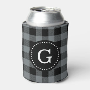 Charcoal Gray Blk Buffalo Karo Kariert 1I Monogram Dosenkühler