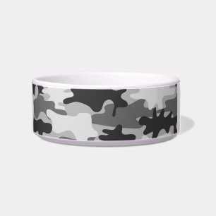 Charcoal Gray Camouflage Camoflauge Custom Pet Napf