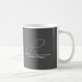 Charcoal Gray Elegant Minimalistisch Monogram Tasse
