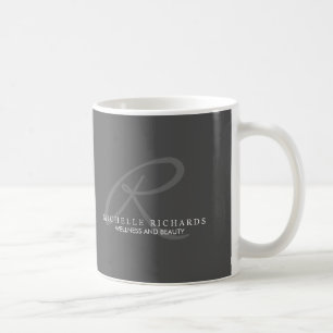 Charcoal Gray Elegant Minimalistisch Monogram Tasse