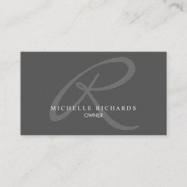 Charcoal Gray Elegant Minimalistisches Logo Visitenkarte