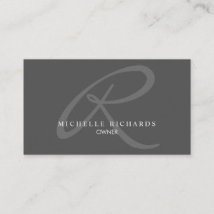 Charcoal Gray Elegant Minimalistisches Logo Visitenkarte