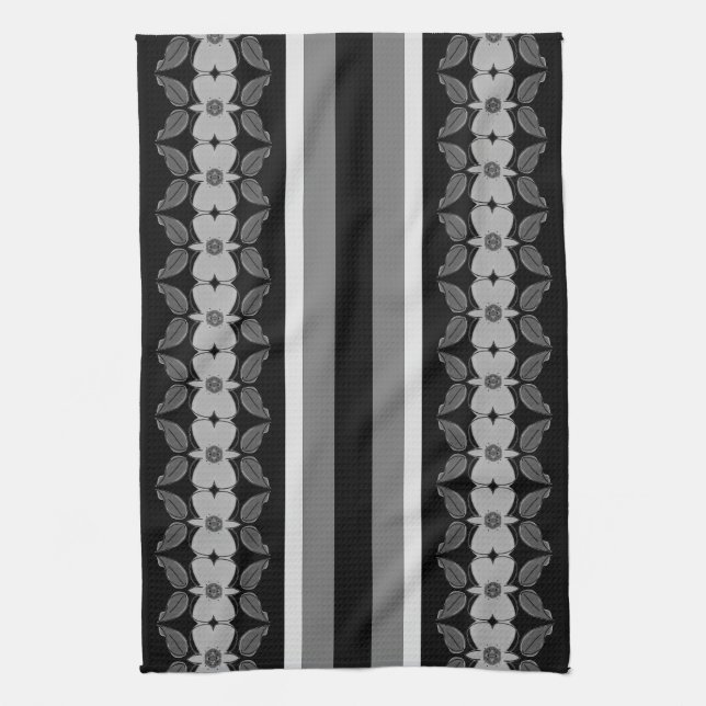 Charcoal Gray Flows Geschirrtuch (Vertikal)