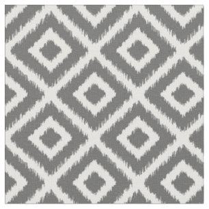 Charcoal Gray Ikat Diamonds Stoff