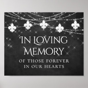 Charcoal Gray Lilie Light Love Memorial Poster
