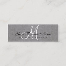 Charcoal Gray Linen Simple Monogram