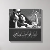 Charcoal Gray Mat Anniversary Name SQUARE Foto
