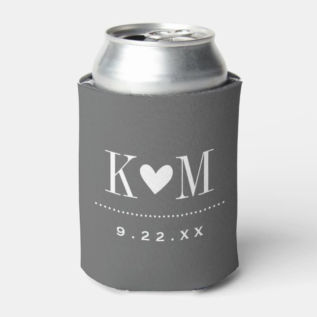 Charcoal Gray Modern Wedgram Dosenkühler (Kanne Vorderseite)
