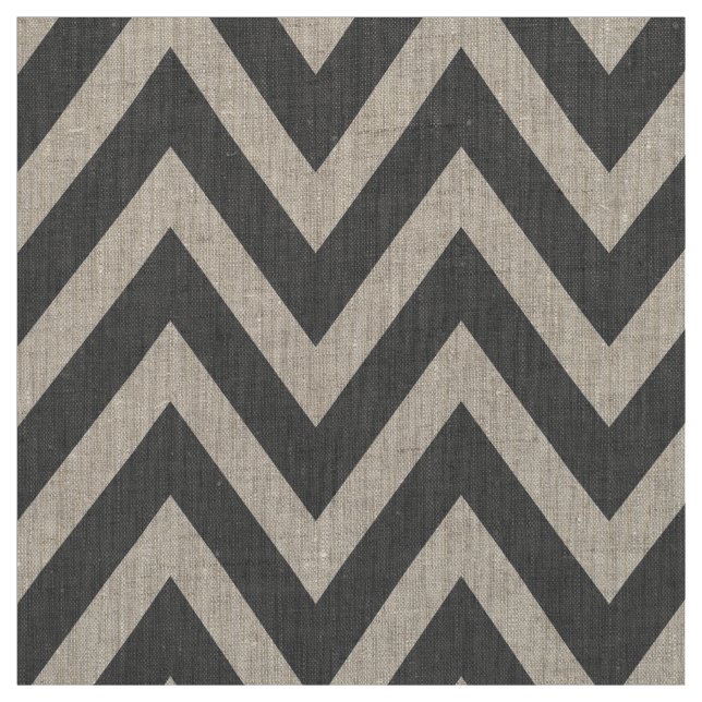 Charcoal Gray Moderne Zickzack große Größe Stoff (Muster)