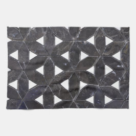 Charcoal Gray Mosaic | Blume des Lebensverlaufs Geschirrtuch