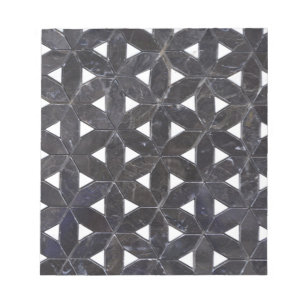 Charcoal Gray Mosaic   Blume des Lebensverlaufs Notizblock