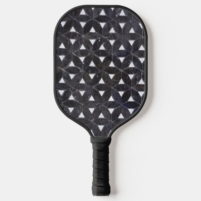 Charcoal Gray | Mosaik | Blume des Lebens Pickleball Schläger (Vorderseite)