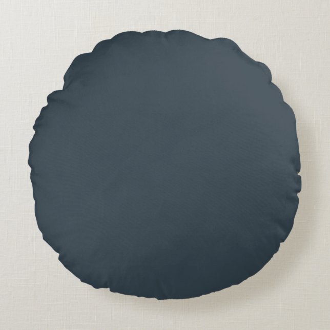 Charcoal Gray Rundes Kissen (Vorderseite)