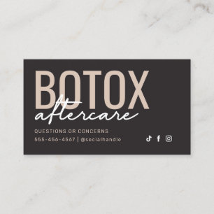 Charcoal Gray & Taupe Botox Aftercare Card Visitenkarte