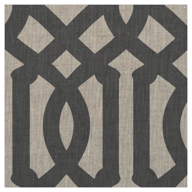 Charcoal Gray Trellis Große Skala Stoff (Muster)