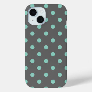 Charcoal Gray und Aqua Polka Dots Case-Mate iPhone Hülle