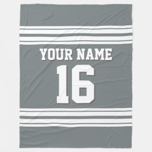Charcoal Gray White Sports Jersey Fleecedecke